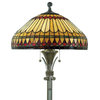 Roseto QZLMP9733 Tiffany 2 Light 60" Tall Floor Lamp - Brushed Bullion