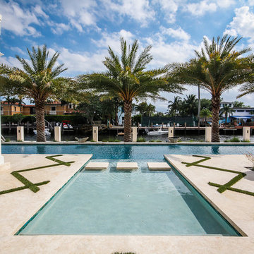 Sun Shelf For Straight Line Lap Pool in Fort Lauderdale