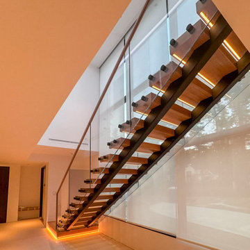 Project #126 | Contemporary Staircases with Integrated LEDs & Glass Railing