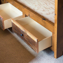 4 Drawer Rustic Reclaimed-Barn Wood Platform Queen Bed - Platform Beds