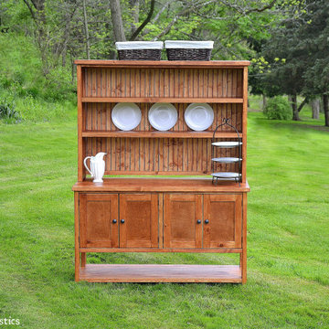 Rustic Wood Buffet Sideboard Hutch