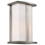 Trans Globe Lighting - Chime 10" Pocket Lantern - The Chime 10" Pocket Lantern is perfect for adding a warm glow to any outdoor area. The fixture provides a subtle accent to any home exterior and complements a variety of design themes. This single light rectangular pocket lantern features a simple metal frame with centered vertical strip, and an Opal Acrylic shade to soften the light.  The Chime Collection is offered in two finish choices, Black or Steel.