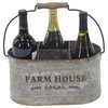 Farmhouse Gray Metal Wine Holder 98469