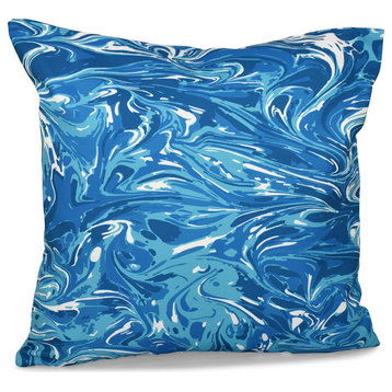 Mlange, Geometric Print Pillow, Turquoise, 20"x20"