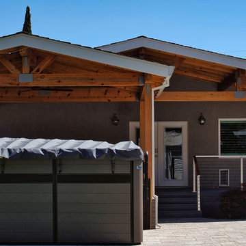 Traditional Craftmanship and Modern Rustic Patio Cover, Deck, and railing