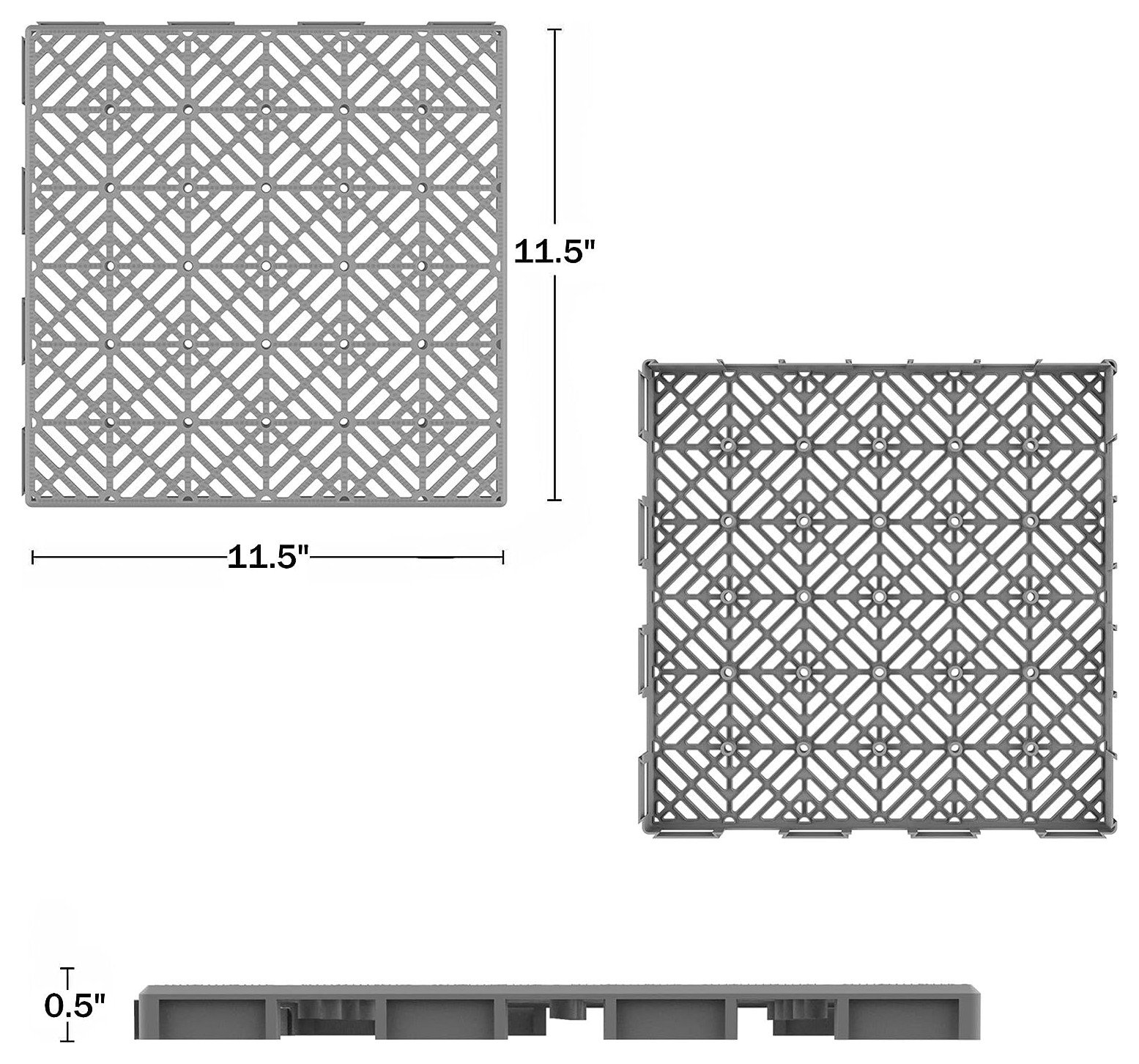 Multipurpose Indoor/Outdoor Flooring Interlocking Tiles, Gray, 30-Pack ...