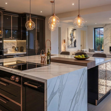 "The Obsidian Crest" Modern Ultra-Luxury Kitchen in Soft Contemporary High-End #