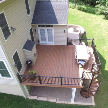 Stunning Fortress Steel Framed Azek Deck and Nicolock Patio in Ellicott City