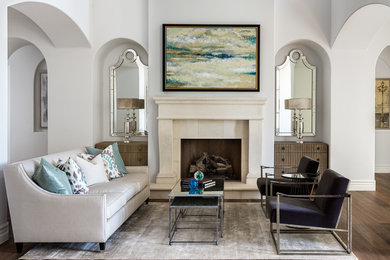 Example of a transitional living room design in Phoenix