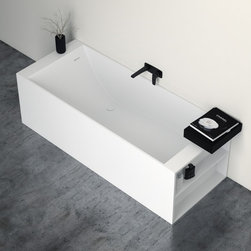 Lusso Stone Ethos Mensola Stone Resin Solid Surface Freestanding Bath 1800 - Products
