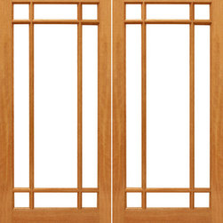 9-Marginal French Brazilian Mahogany IG Glass Double Door - Patio Doors