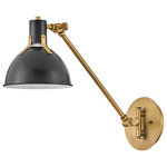 Hinkley - Hinkley 3480SK Argo Small Single Light Sconce in Satin Black - Argo is brilliantly basic in design but has all the right details to make it shine. The smooth lines of its dome have a vintage, industrial feel but modern updates, make Argo contemporary. Heavy straps and decorative screws secure the dome to the cap in this clean and stylish profile.