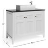 Solano Bathroom Vanity, Single Sink, 42", White, Freestanding
