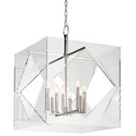 Hudson Valley Lighting - Travis, 24" Pendant, Polished Nickel Finish, Clear Acrylic - Bring the golden age of Hollywood into your design with the Travis 8-Light Pendant, which hangs from a polished nickel chain and features a transparent, cubic shade with diamond-shaped cutouts. The sharp design of the piece seamlessly blends modern and classical styles. The Travis pendant makes for a stunning addition to a dining room or foyer.