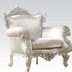 Acme 59139 Nels Silver Frame and PU Accent Chair - Armchairs And Accent Chairs
