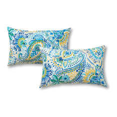 Rectangle Outdoor Accent Pillows, Set of 2, Baltic Paisley