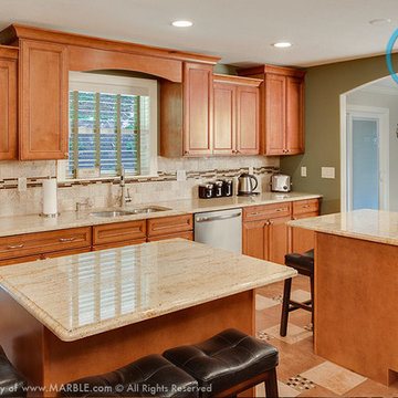 Ivory Gold Granite Kitchen Countertops | Marble.com