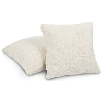 Poly and Bark Fia Boucle Pillow, Crema White Boucle, Set of 2