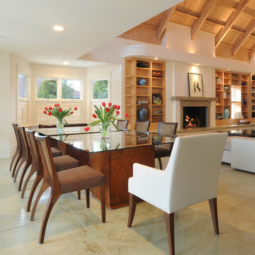 Contemporary open Dining Room