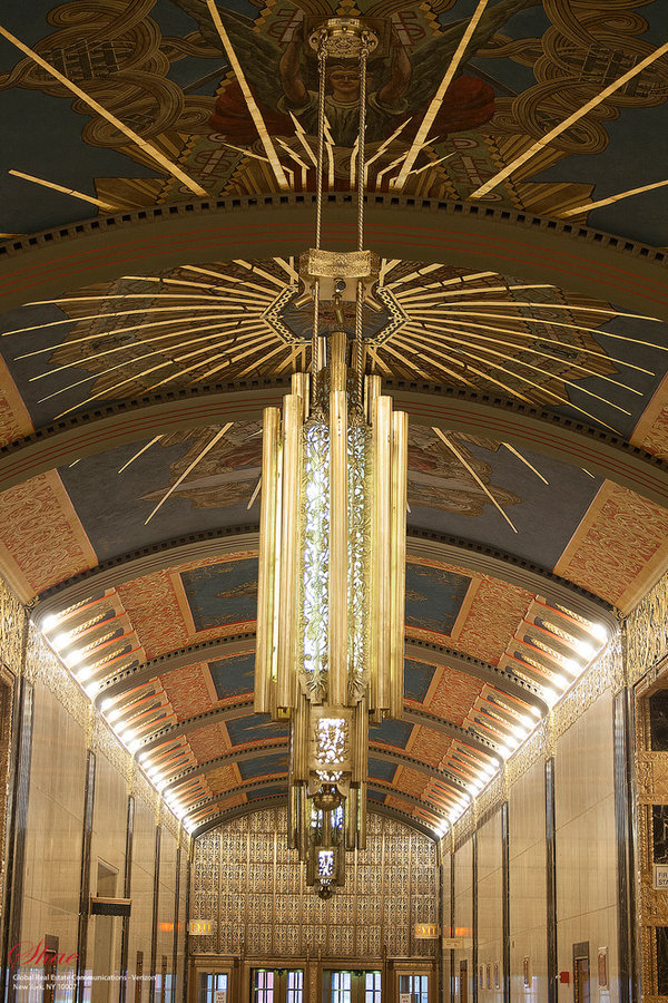 Manhattan Office Gold Chandelier