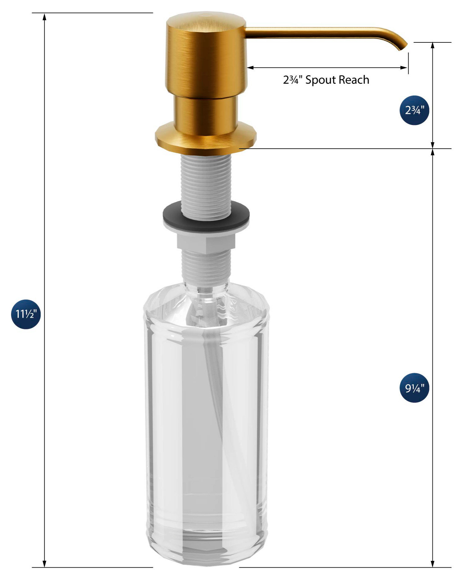 Karran SD25 Kitchen Soap/Lotion Dispenser, Gold