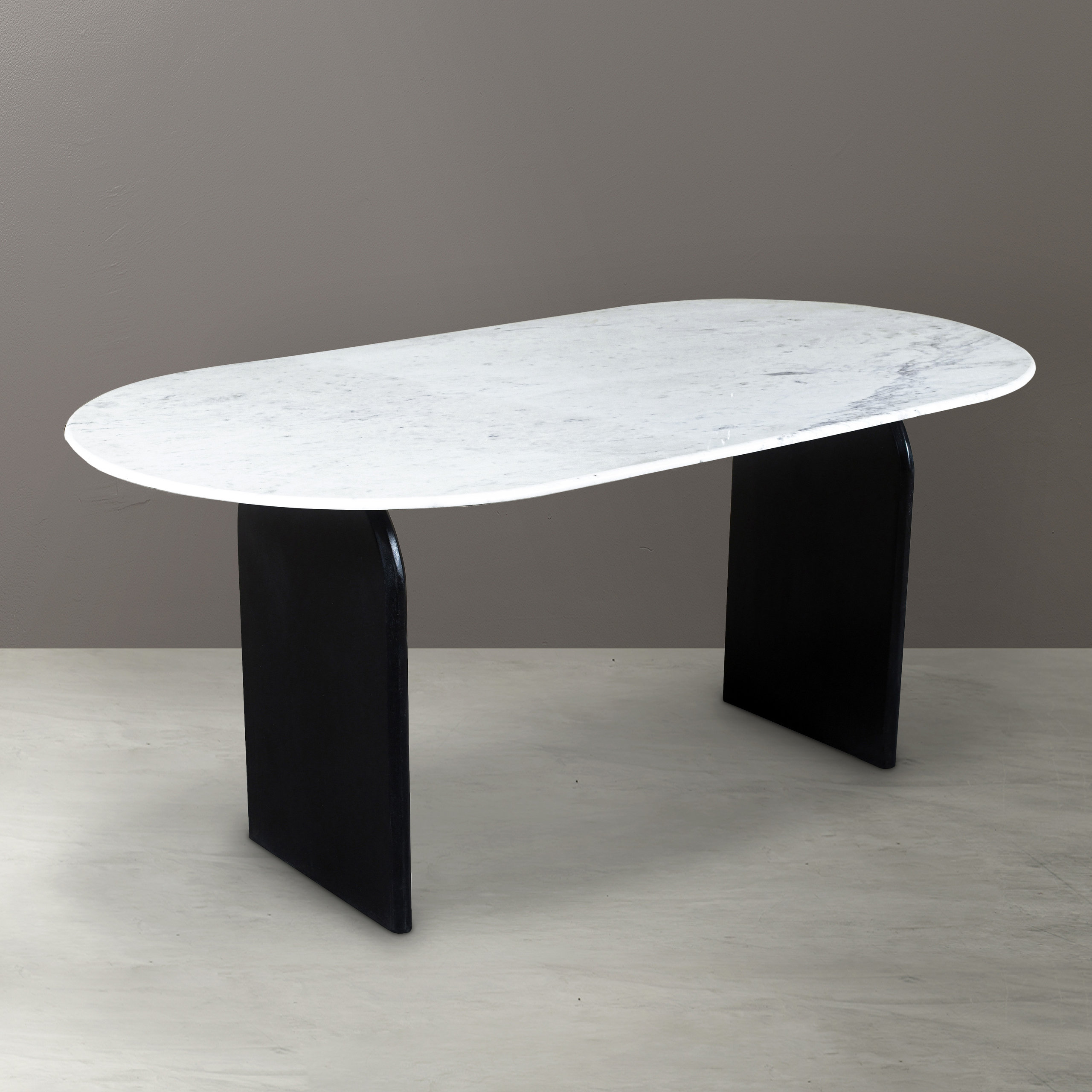 Terra Marble Top Oval Dining Table - Transitional - Dining Tables - by Moti | Houzz