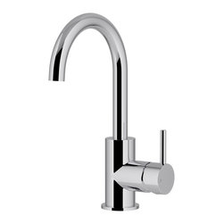 MEIR POLISHED CHROME ROUND GOOSENECK BASIN MIXER WITH COLD START - Bathroom Sink Taps