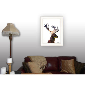 "Deer, The Forest" by Andreas Lie, Framed Print, White Frame