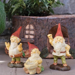 Woodland Gnomes (Set Of 3) - Garden Statues And Yard Art