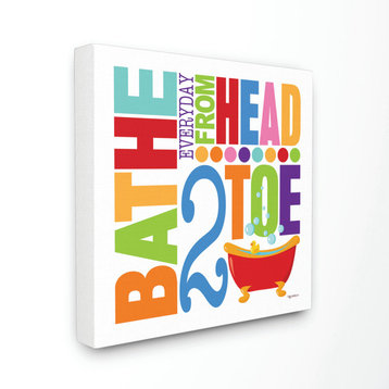 Stupell Industries Bathe Everyday Head 2 Toe Colorful Bath Art, 30"x30" , Canvas
