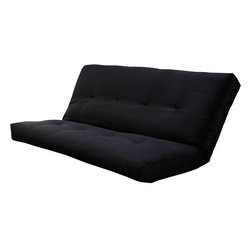 5000 Series Futon Mattress with premium Cover in Suede Black - Futon Mattresses
