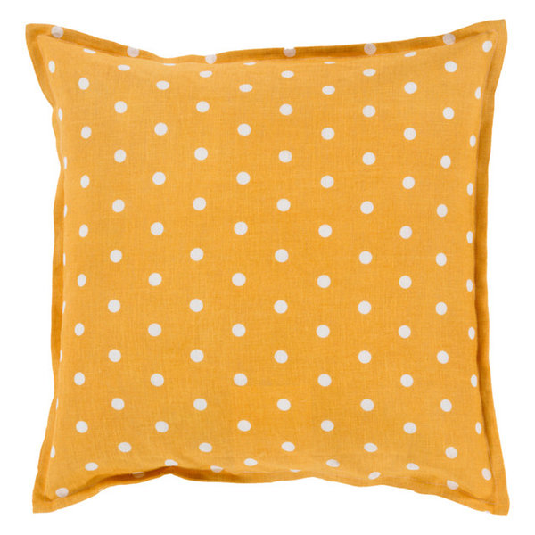Surya Polka Dot 22   x 22   Saffron And Cream Pillow Cover PD008-2222