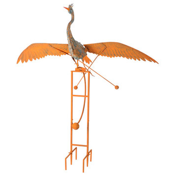 Flying Heron Garden Stake