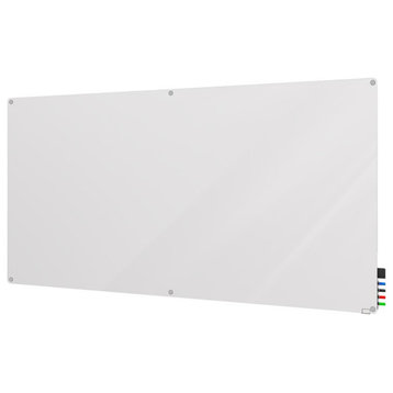 Ghent's Glass 4' x 5' Harmony Mag. Board with Radius Corners in White Back