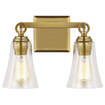 Feiss VS24702BBS Two Light Vanity Feiss Monterro Burnished Brass