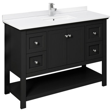 Fresca Manchester 48" Black Cabinet With Top and Sink