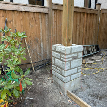 New Credit Valley Natural Stone Masonry Piers Backyard