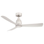 Fanimation - Kute, 44" Brushed Nickel With Brushed Nickel Blades - Kute is an understatement when it comes to this Fanimation ceiling fan.  Kute is available in a 44 or 52 inch sweep with multiple finish options.  This ceiling fan is Damp rated for use inside or out and includes a handheld remote control.  The optional LED light kit and smart home compatibility make this the perfect option for any home.  fanSync WiFi receiver for smart home connectivity sold separately.