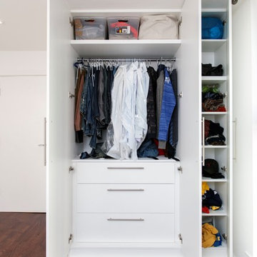 Small white melamine wardrobe
