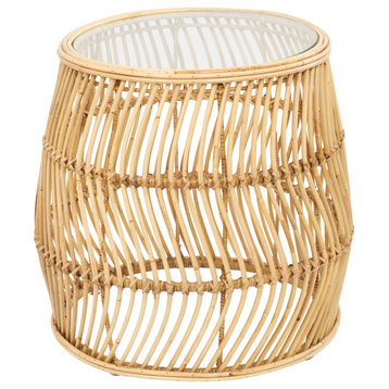 Natural Brown Rattan Accent Table 564095