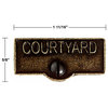 Switch Plate Tags COURTYARD Name Signs Labels Cast Brass Renovators Supply