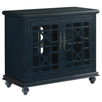 Bowery Hill Traditional Wood TV Stand for TVs up to 38" in Catalina Blue