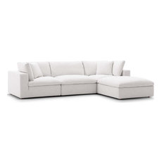 Beige Commix Down Filled Overstuffed 4 Piece Sectional Sofa Set