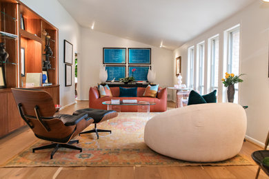 Example of a trendy living room design in Atlanta
