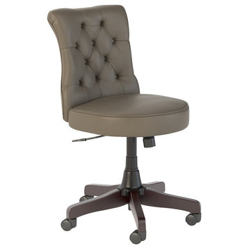 Bush Business Arden Lane Mid Back Tufted Office Chair, Washed Gray Leather