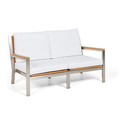 Wintons Teak Abacus SS Loveseat - Outdoor Lounge Furniture