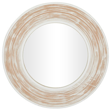 Modern Cream Wooden Wall Mirror 563465