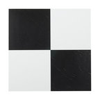 Nexus Black and White 12"x12" Self Adhesive Vinyl Floor Tile, 20 Tiles/20 Sq Ft.