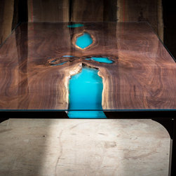Walnut Resin River Dining Table by Kristopher Kirkpatrick - Dining Tables