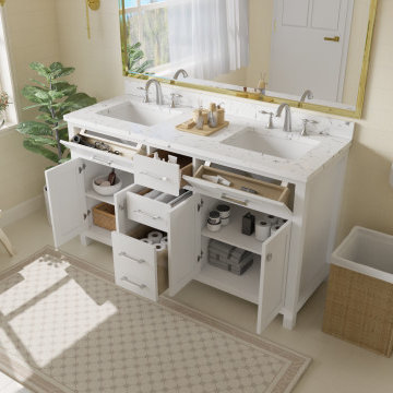 Caroline 60'' White Bathroom Vanity